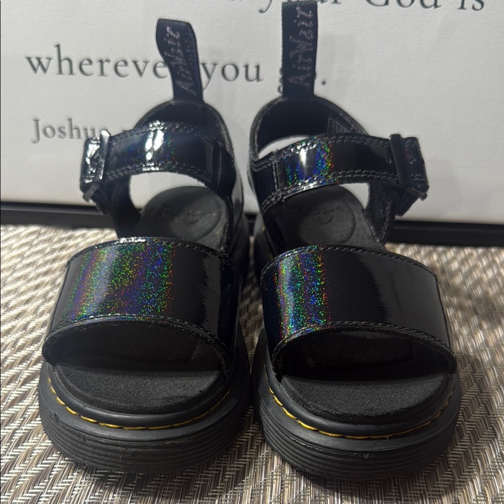 Dr. Martens Black Chunky Platform Sandals Box 1